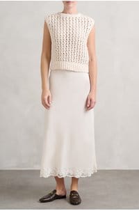 crystal skirt in cream