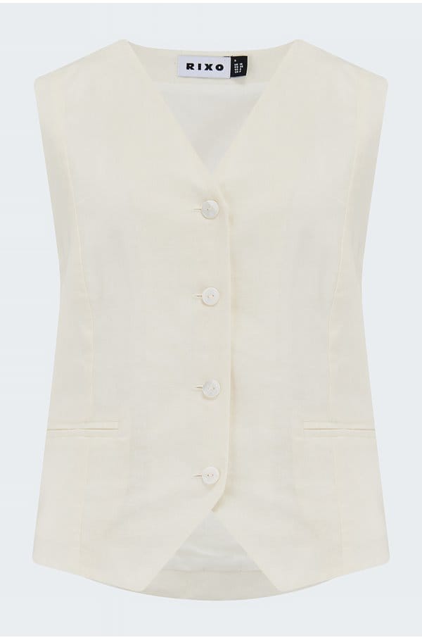 norah vest in cream