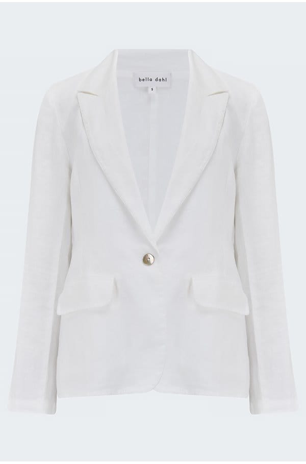 easy longline blazer in white