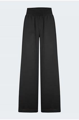 Smocked Waist Wide Pant in Vintage Black
