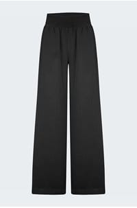 smocked waist wide pant in vintage black