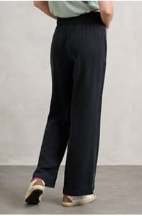 smocked waist wide pant in vintage black