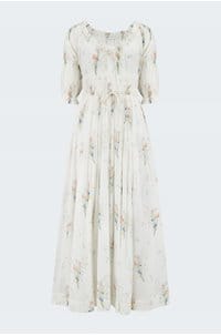 ischia dress in painted bouquet