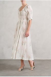 ischia dress in painted bouquet