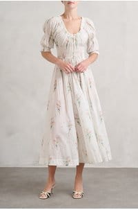 ischia dress in painted bouquet