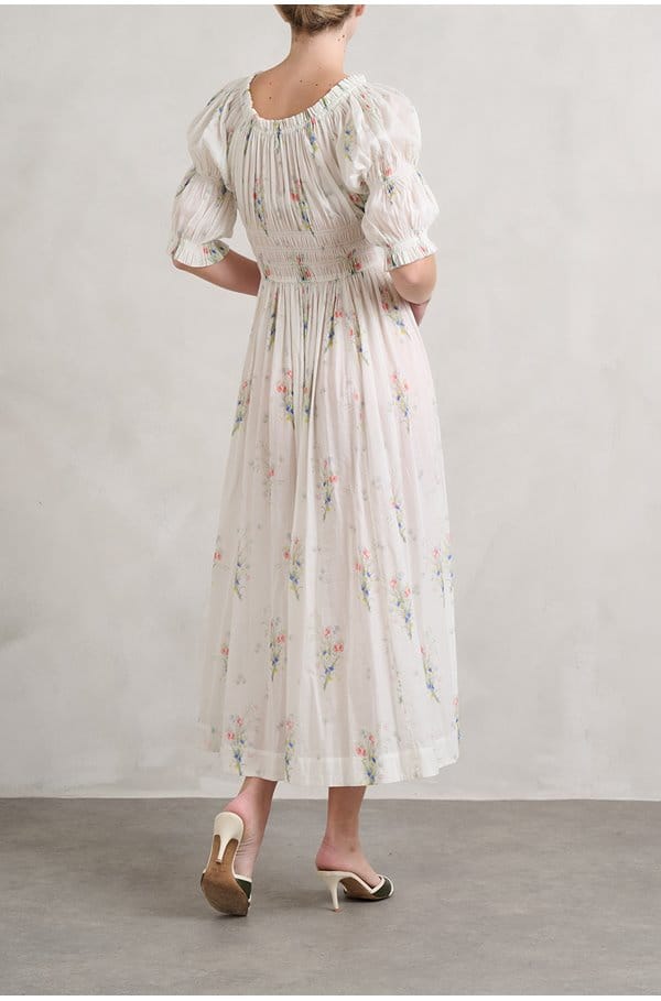 ischia dress in painted bouquet