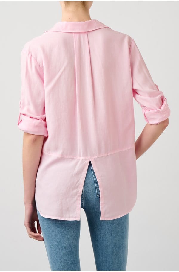 split back button down shirt in pink daquiri