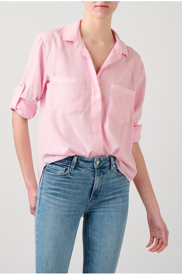 split back button down shirt in pink daquiri