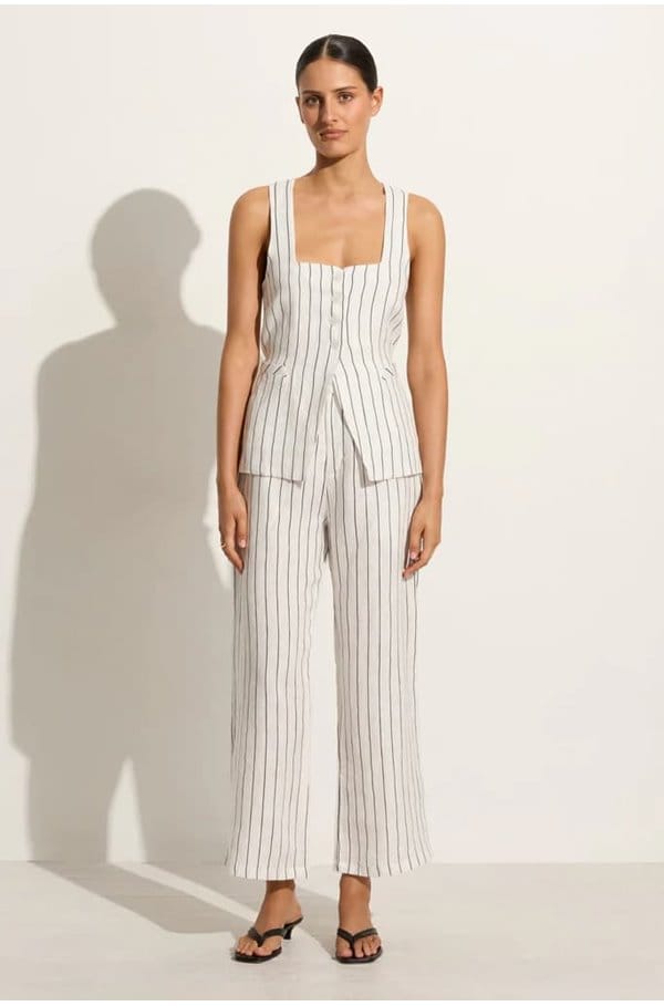 maya vest in trani stripe