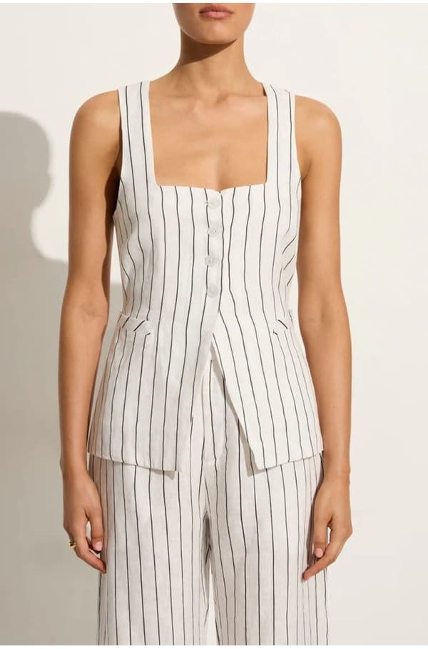 maya vest in trani stripe