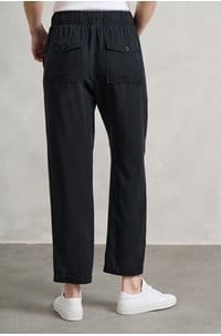 utility tie waist trouser in vintage black