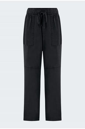 Utility Tie Waist Trouser in Vintage Black