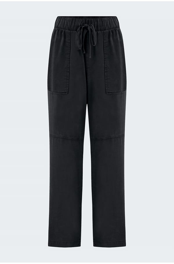utility tie waist trouser in vintage black
