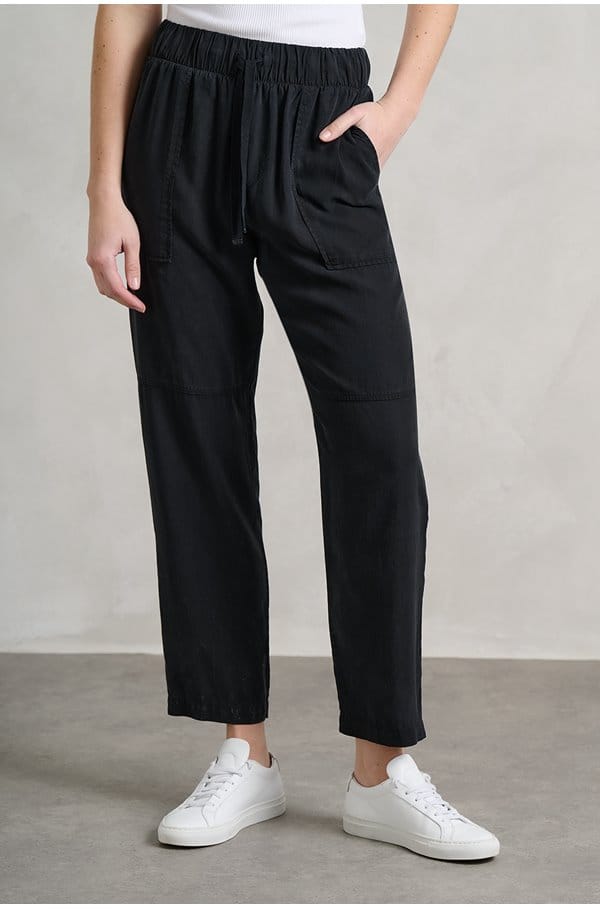 utility tie waist trouser in vintage black