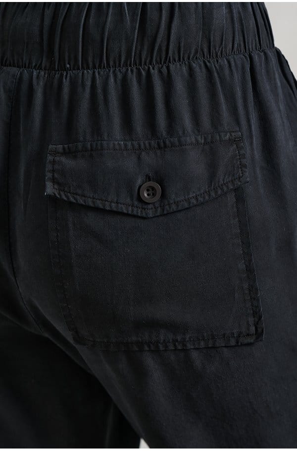 utility tie waist trouser in vintage black