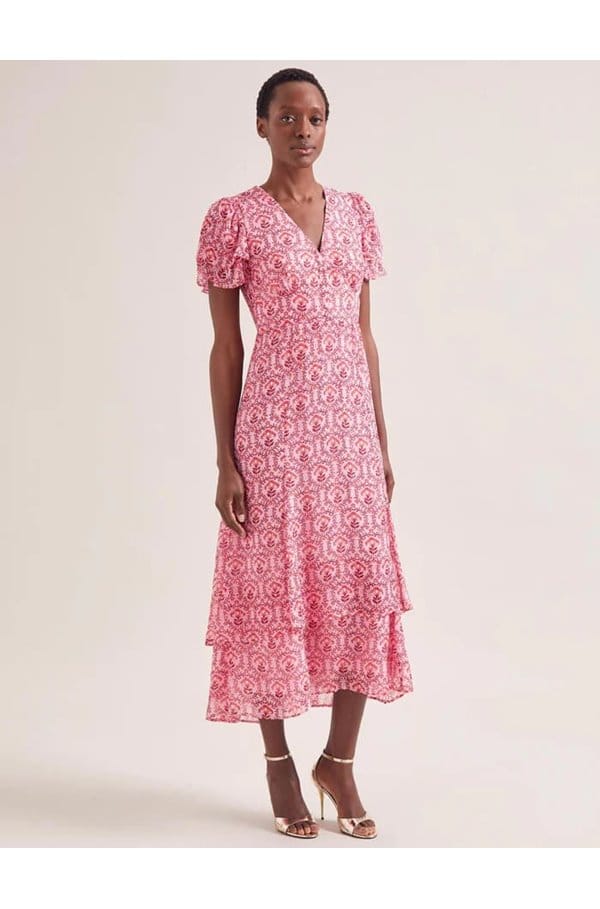 lotta fil coupé maxi dress in pink carnation print