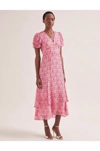 lotta fil coupé maxi dress in pink carnation print