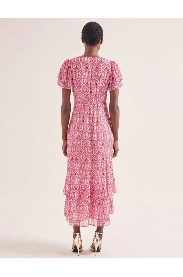 lotta fil coupé maxi dress in pink carnation print