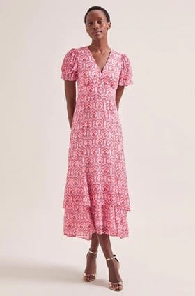 Lotta Fil Coupé Maxi Dress in Pink Carnation Print