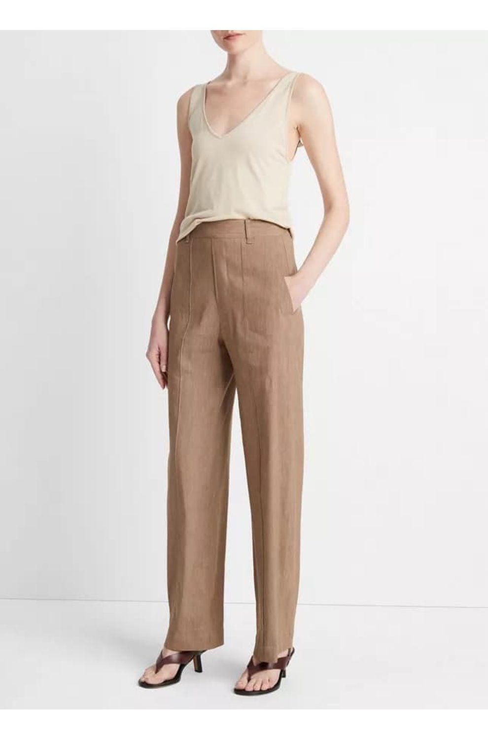 Trilogy Stores | Linen Blend Pull On Pant in Shale