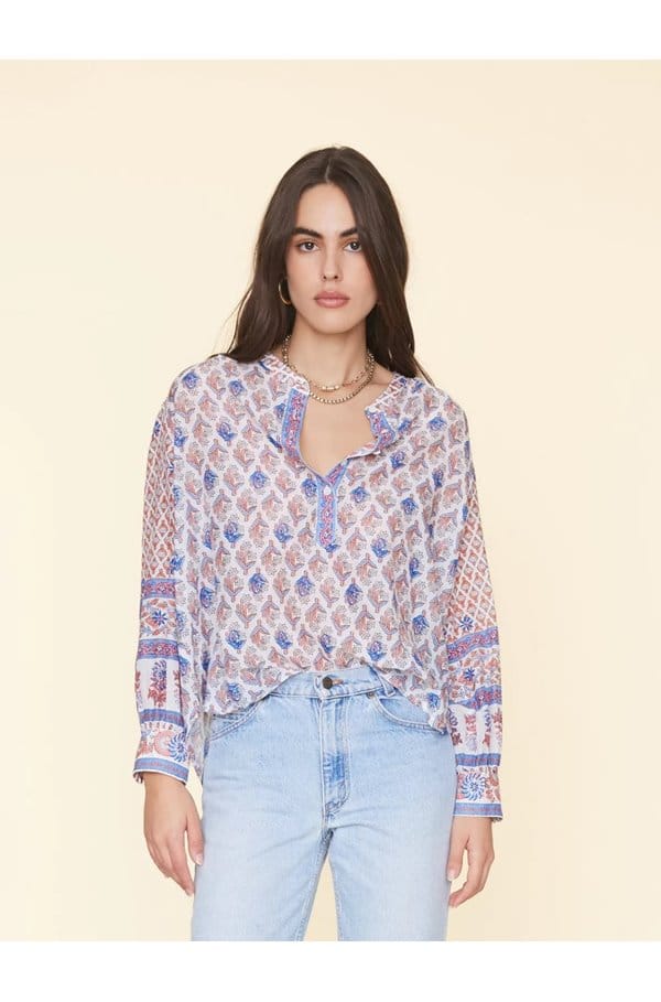 lettie top in white posy