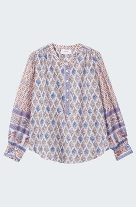 Lettie Top in White Posy