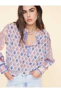 lettie top in white posy