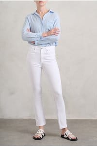 mari straight jean in white