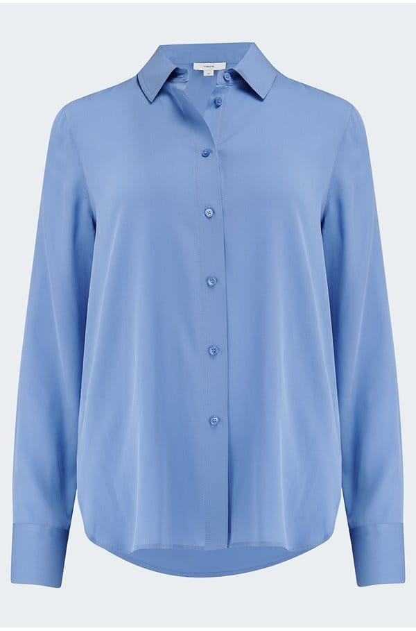 slim fitted blouse in azure gem