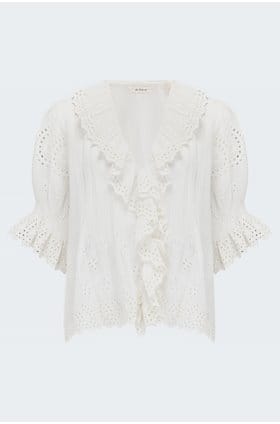 Henri Top in Salt Eyelet