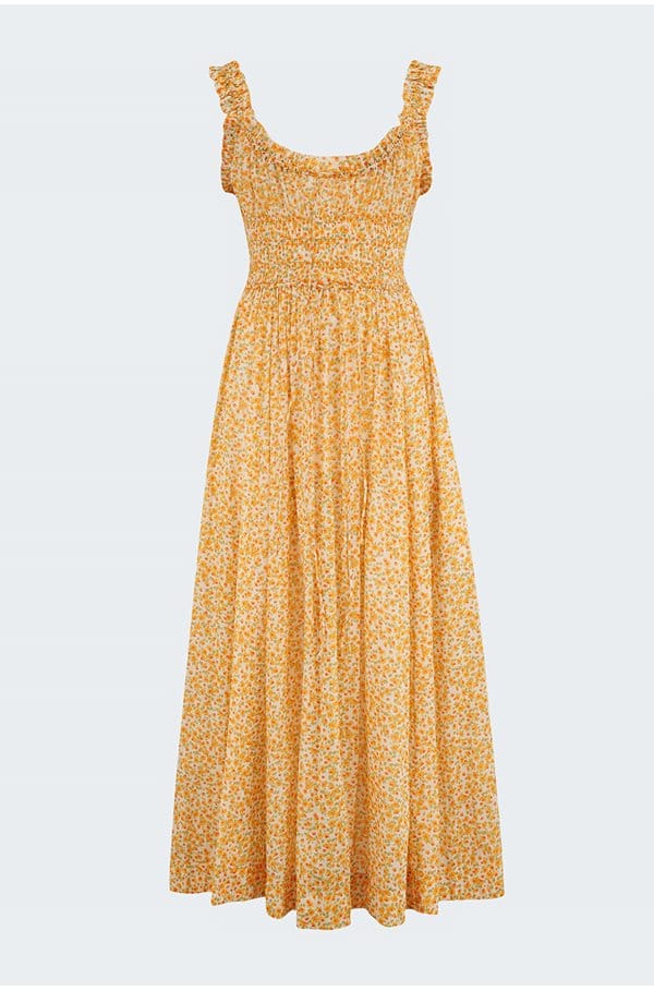 emmaretta dress in clementine daisy fields