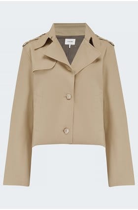 Short Trench Jacket in Khaki