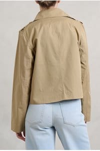 short trench jacket in khaki