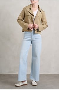 short trench jacket in khaki