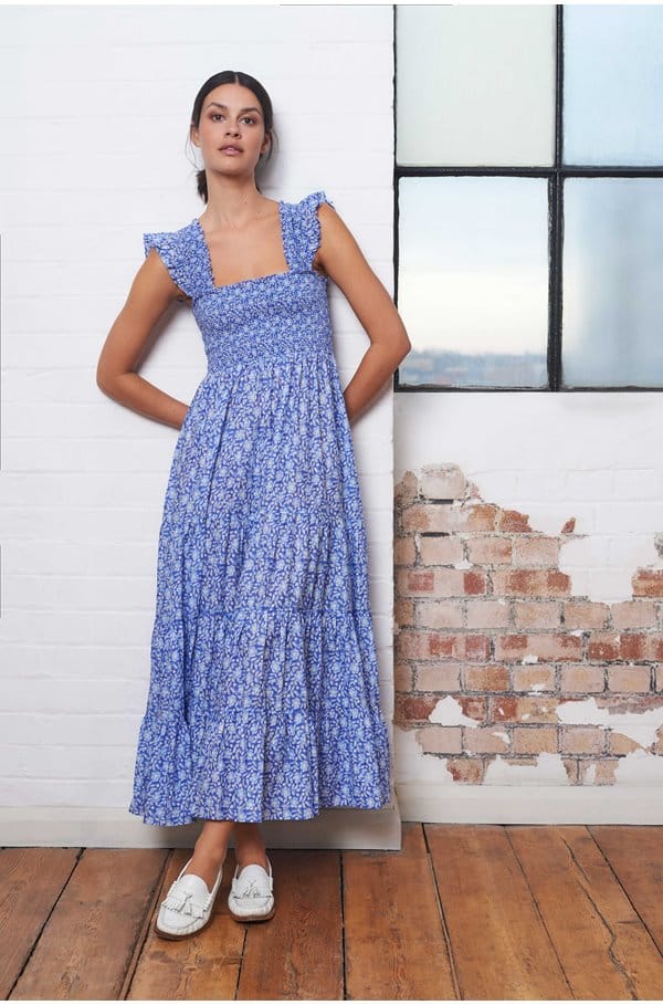 kendall dress in carnation blue