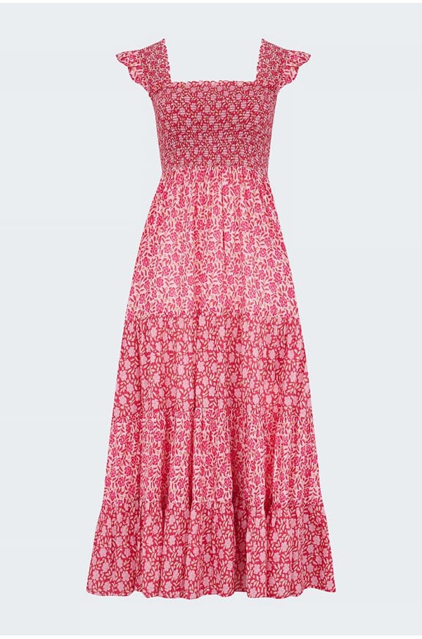 kendall dress in carnation raspberry dusk