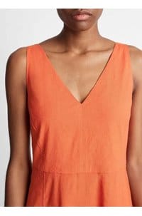 relaxed v-neck pocketed dress in ruby dusk