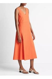 relaxed v-neck pocketed dress in ruby dusk