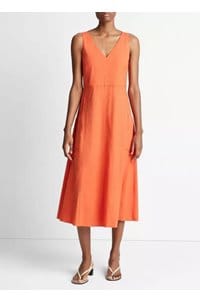 relaxed v-neck pocketed dress in ruby dusk