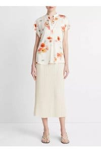 poppy blur band collar popover in cream dusk