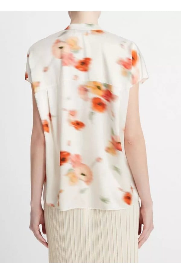 poppy blur band collar popover in cream dusk