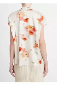 poppy blur band collar popover in cream dusk