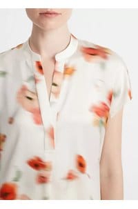 poppy blur band collar popover in cream dusk