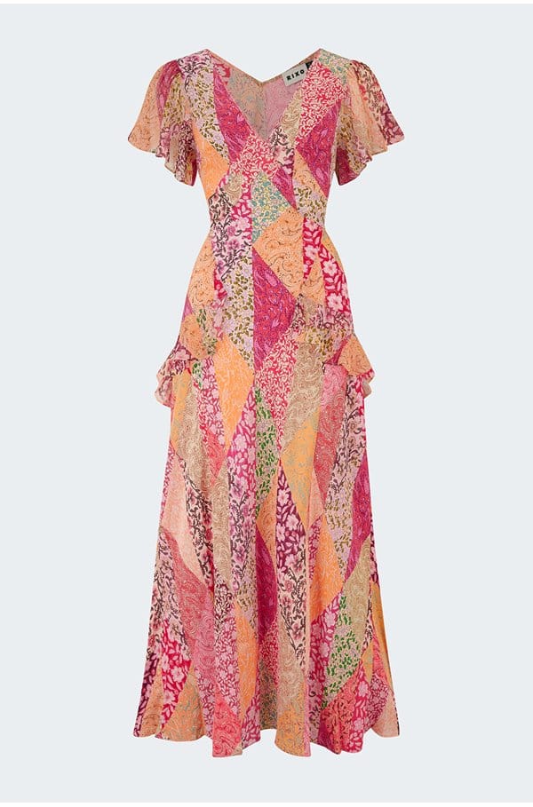 evie dress in patchwork blush