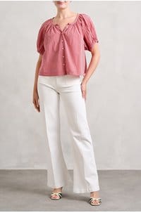 june top in cerise paris gingham 