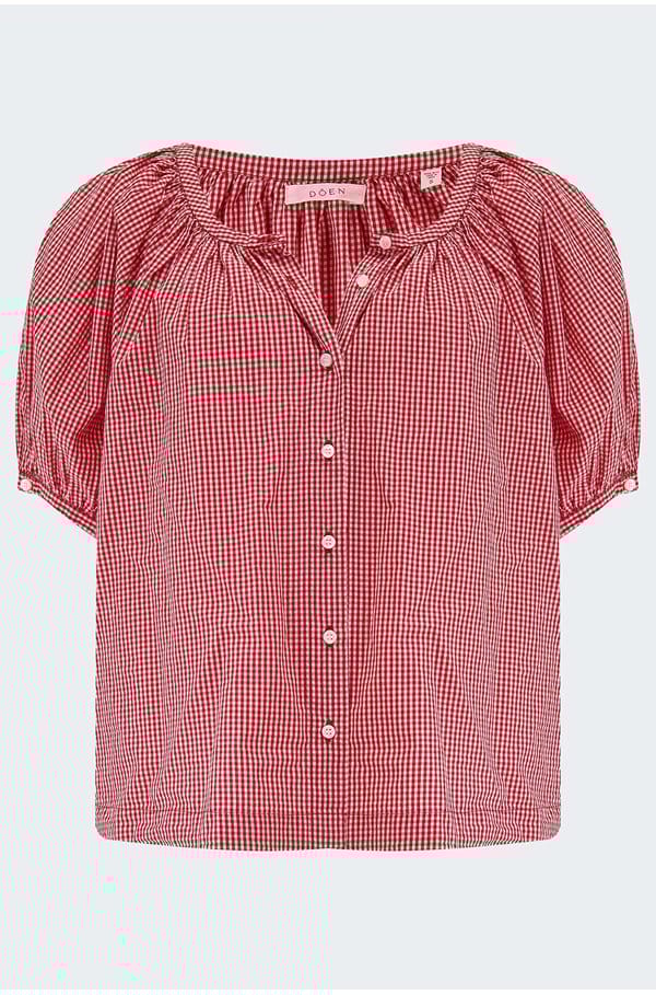 june top in cerise paris gingham 