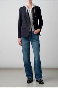 hoodie dickey jacket insert in heather grey