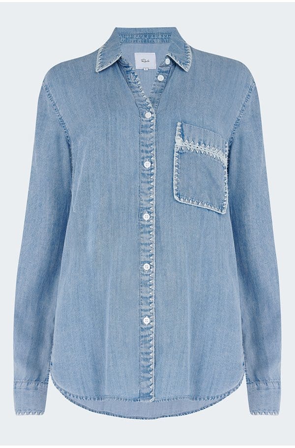 saya shirt in medium cloud wash