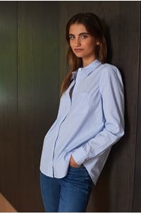 stina shirt in oxford white stripe