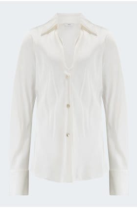 Bias Long Sleeve Blouse in Off White